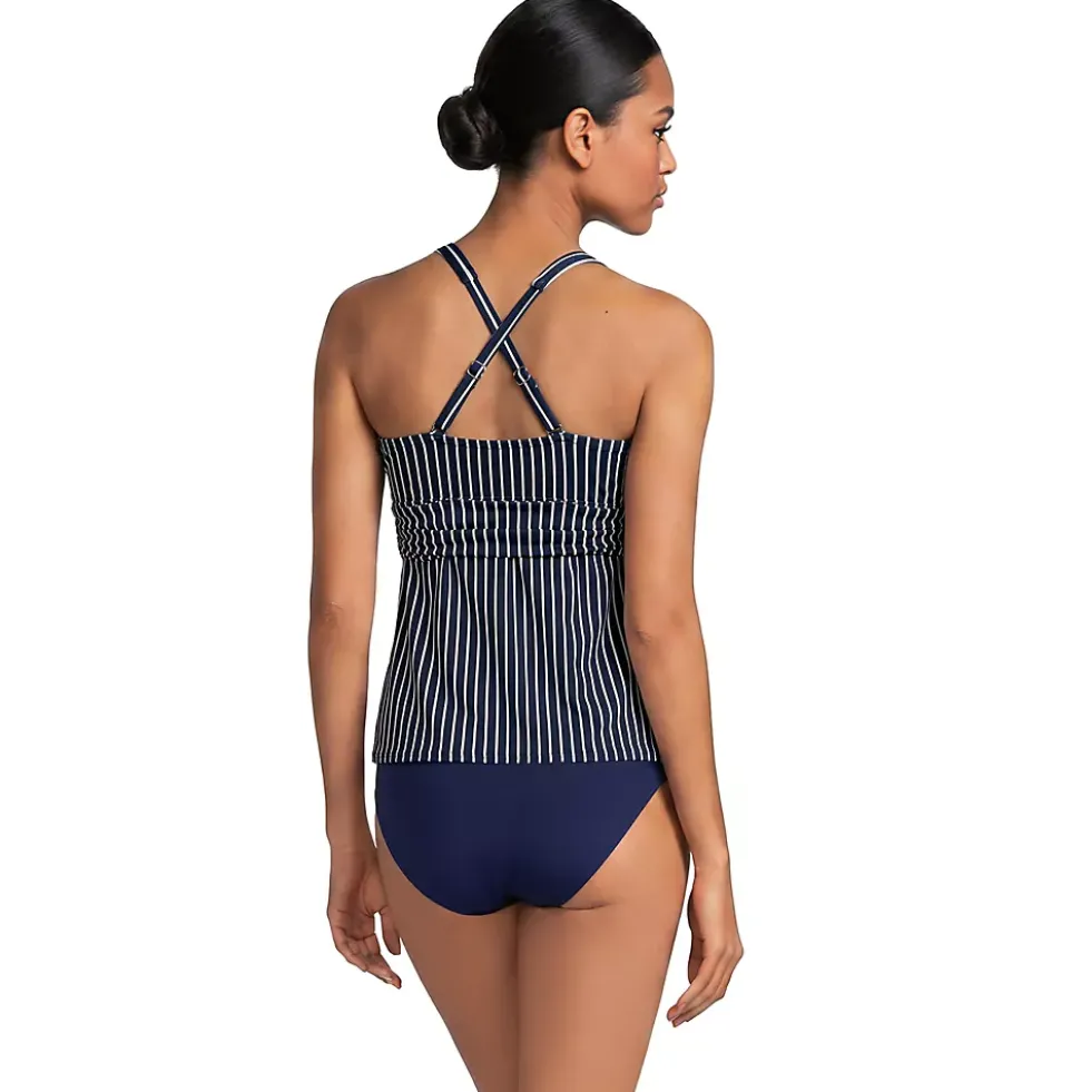 Women's V-Neck Plunge X Back Tankini Top