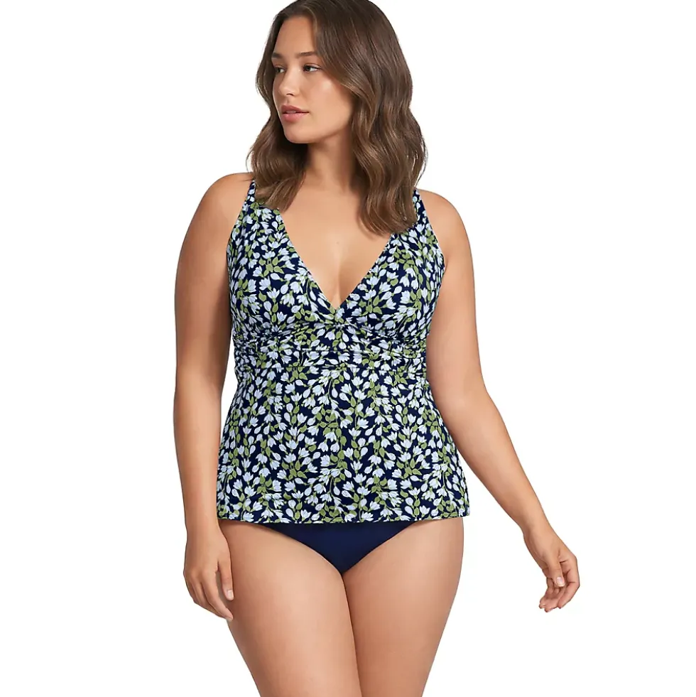 Women's V-Neck Plunge X Back Tankini Top