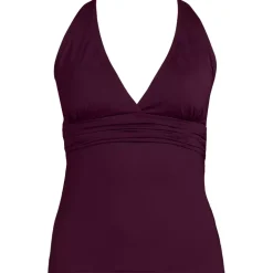 Women's V-Neck Plunge X Back Tankini Top