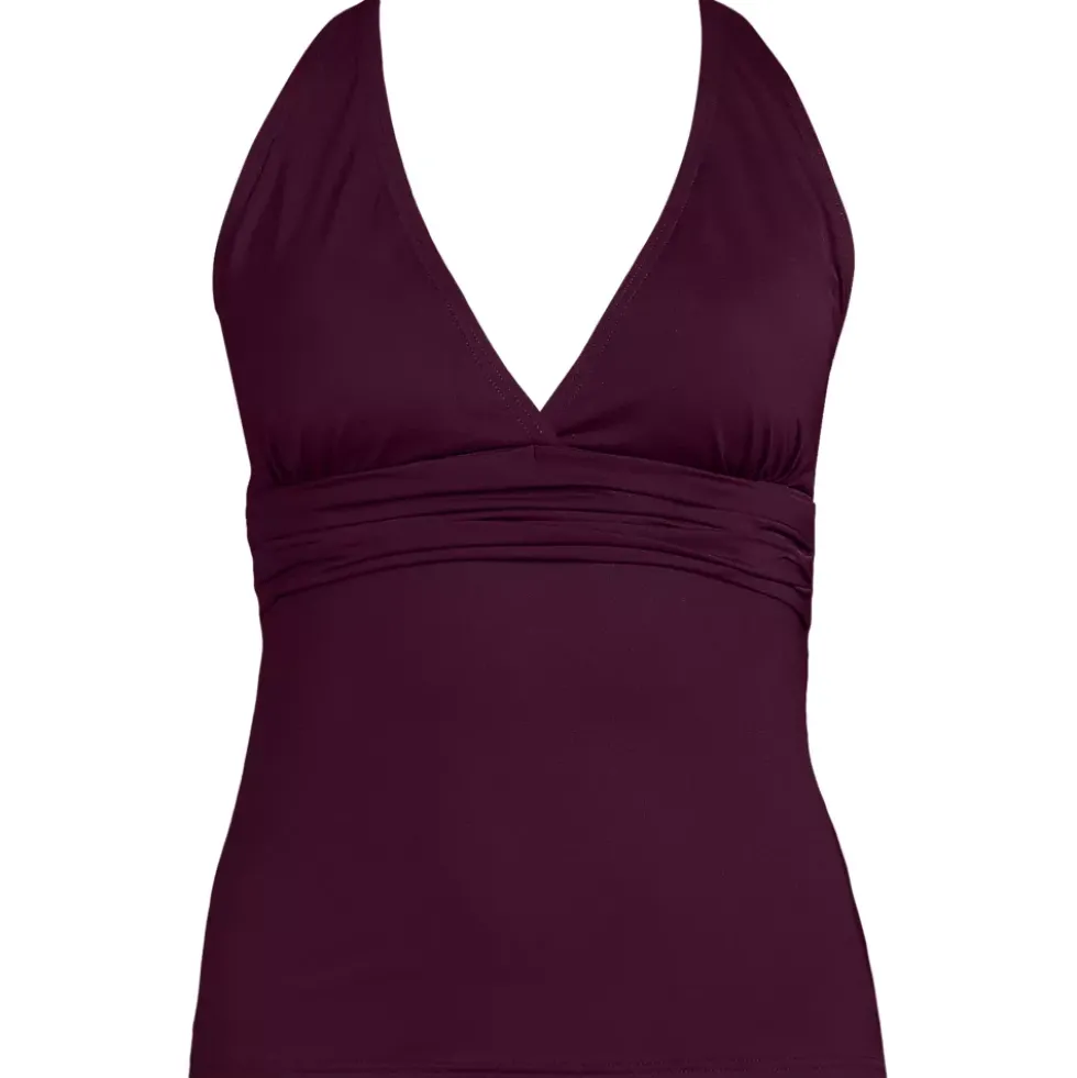 Women's V-Neck Plunge X Back Tankini Top