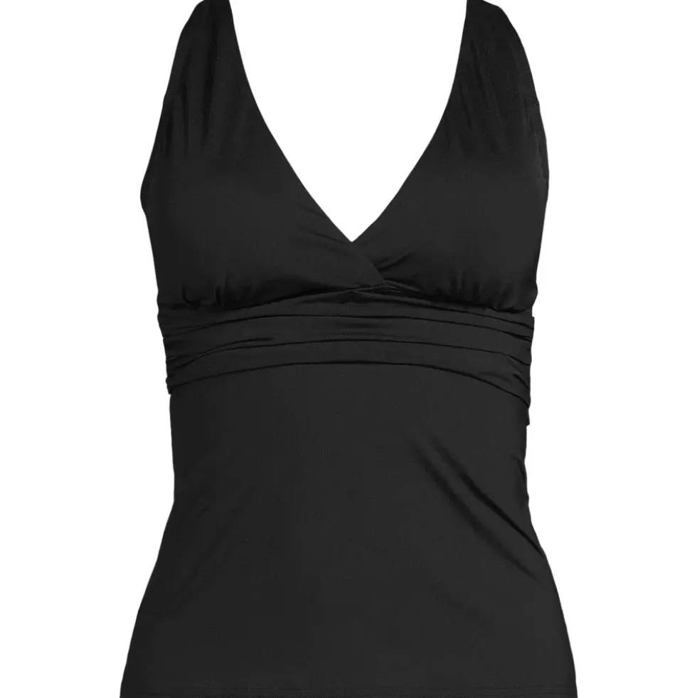 Women's V-Neck Plunge X Back Tankini Top