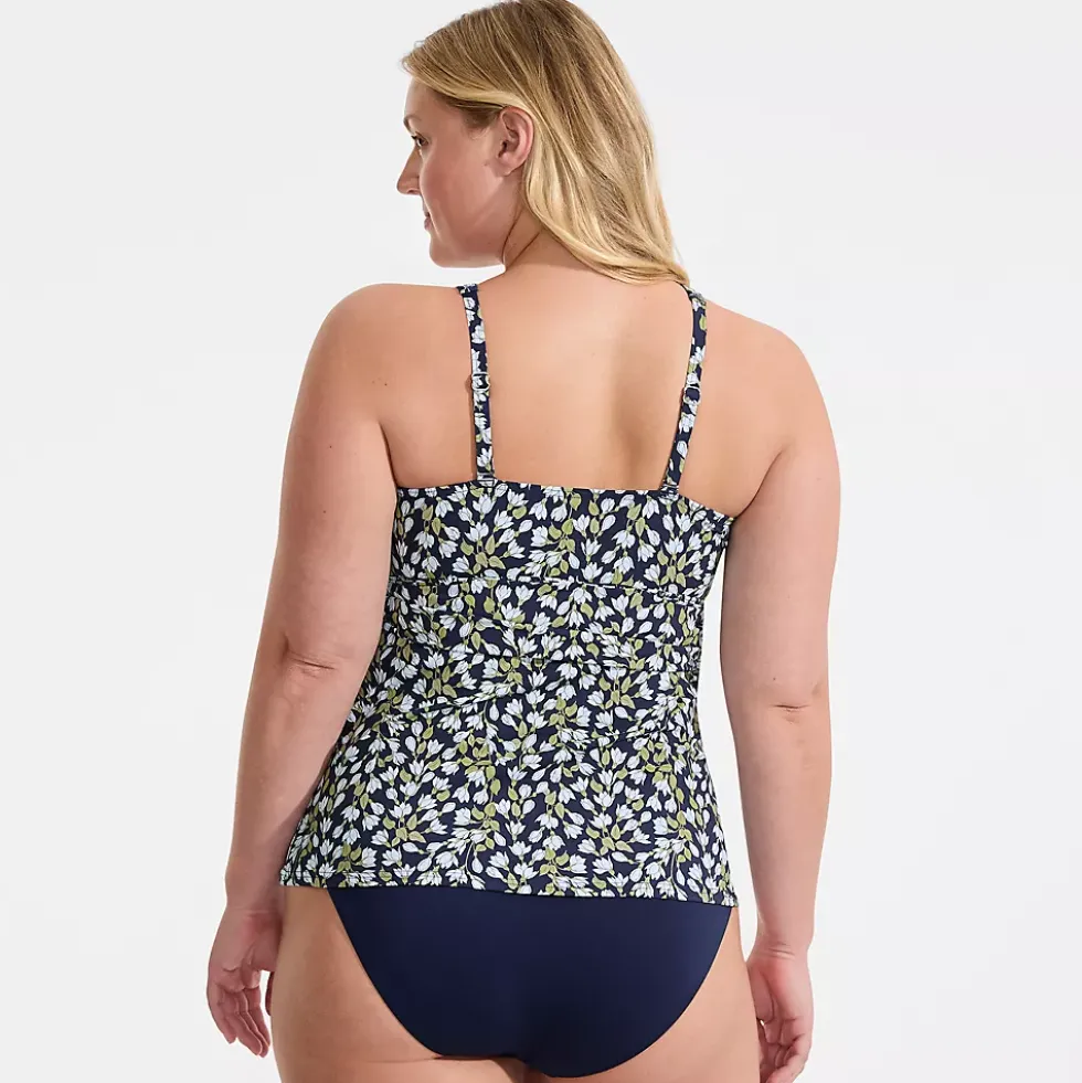 Women's V-Neck Plunge X Back Tankini Top