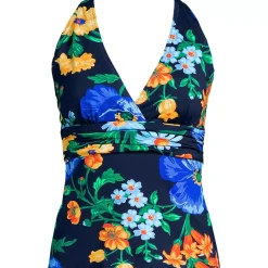 Women's V-Neck Plunge X Back Tankini Top