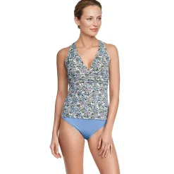 Women's V-Neck Plunge X Back Tankini Top