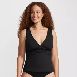 Women's V-Neck Plunge X Back Tankini Top