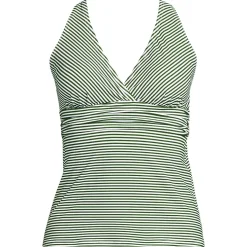 Women's V-Neck Plunge X Back Tankini Top