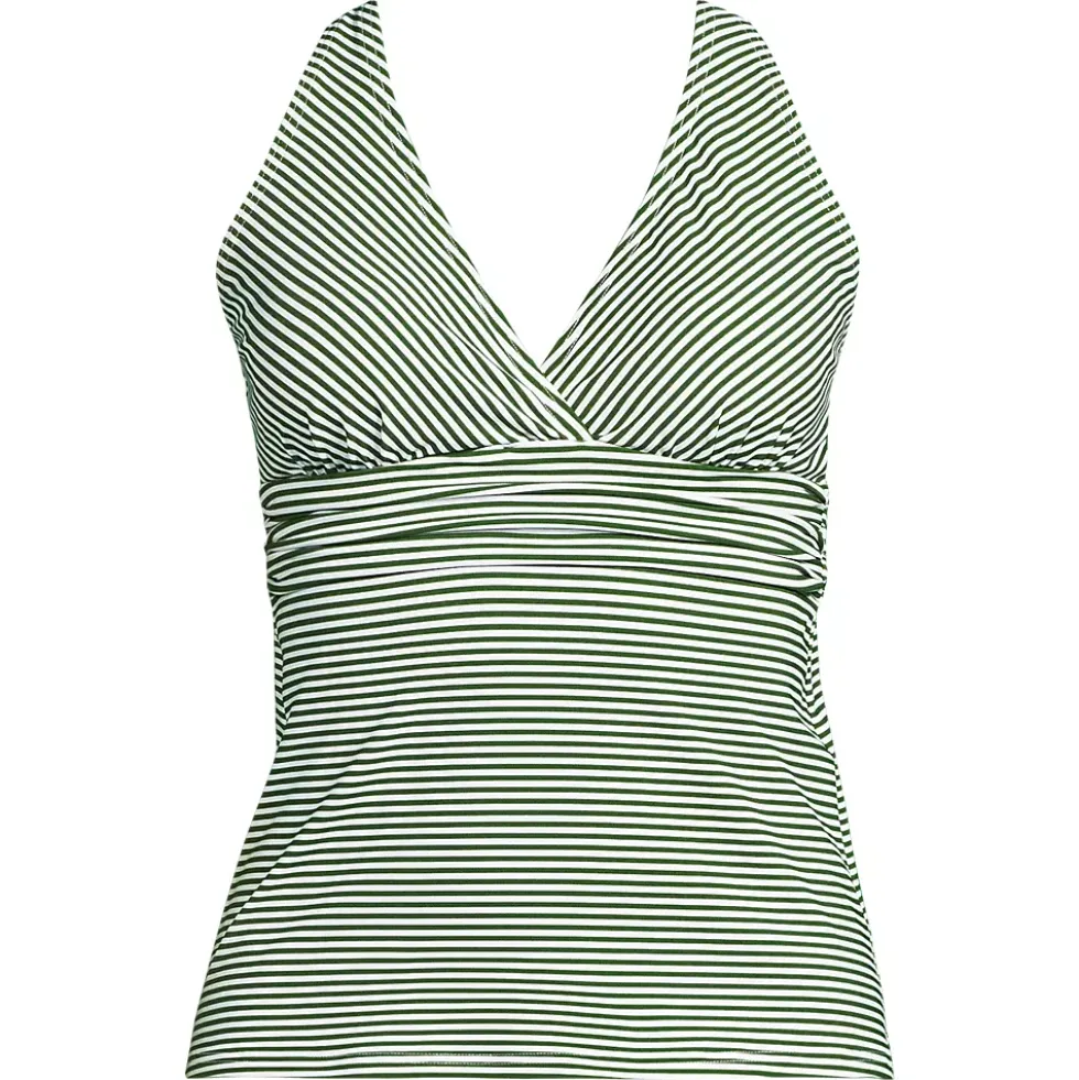Women's V-Neck Plunge X Back Tankini Top