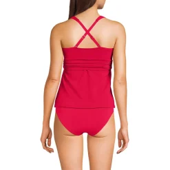Women's V-Neck Plunge X Back Tankini Top