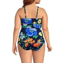 Women's V-Neck Plunge X Back Tankini Top