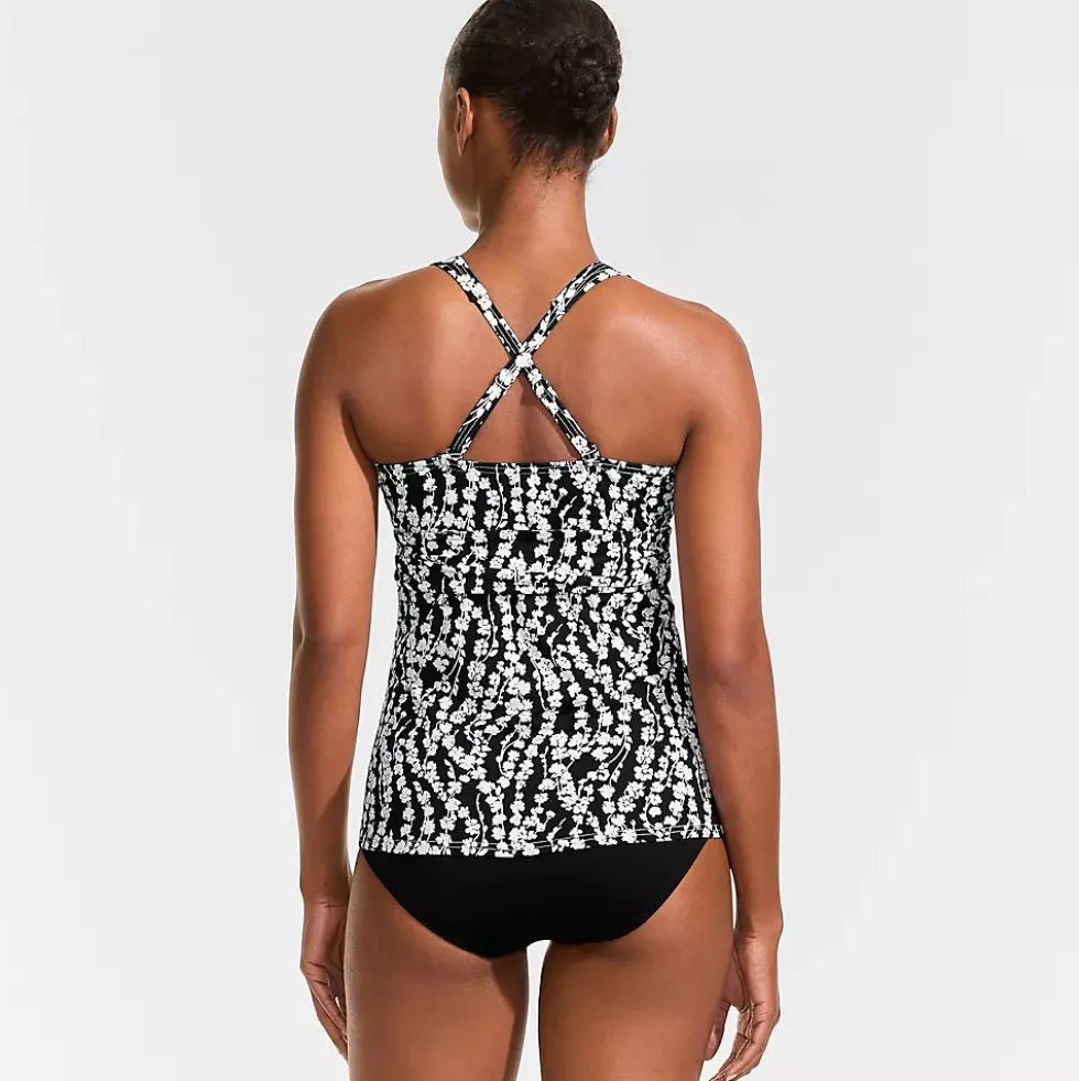 Women's V-Neck Plunge X Back Tankini Top