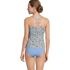 Women's V-Neck Plunge X Back Tankini Top