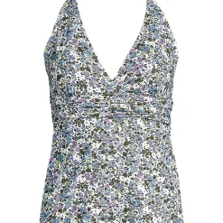Women's V-Neck Plunge X Back Tankini Top