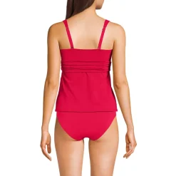 Women's V-Neck Plunge X Back Tankini Top