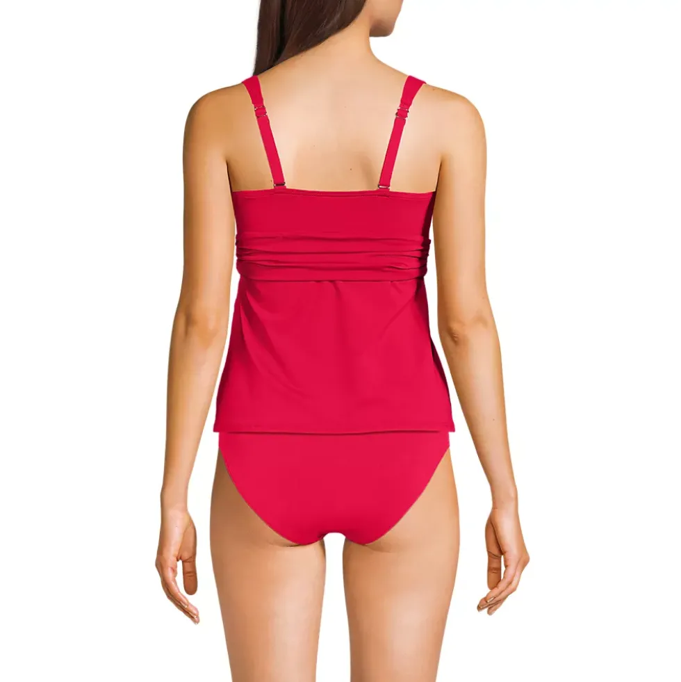Women's V-Neck Plunge X Back Tankini Top