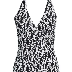 Women's V-Neck Plunge X Back Tankini Top
