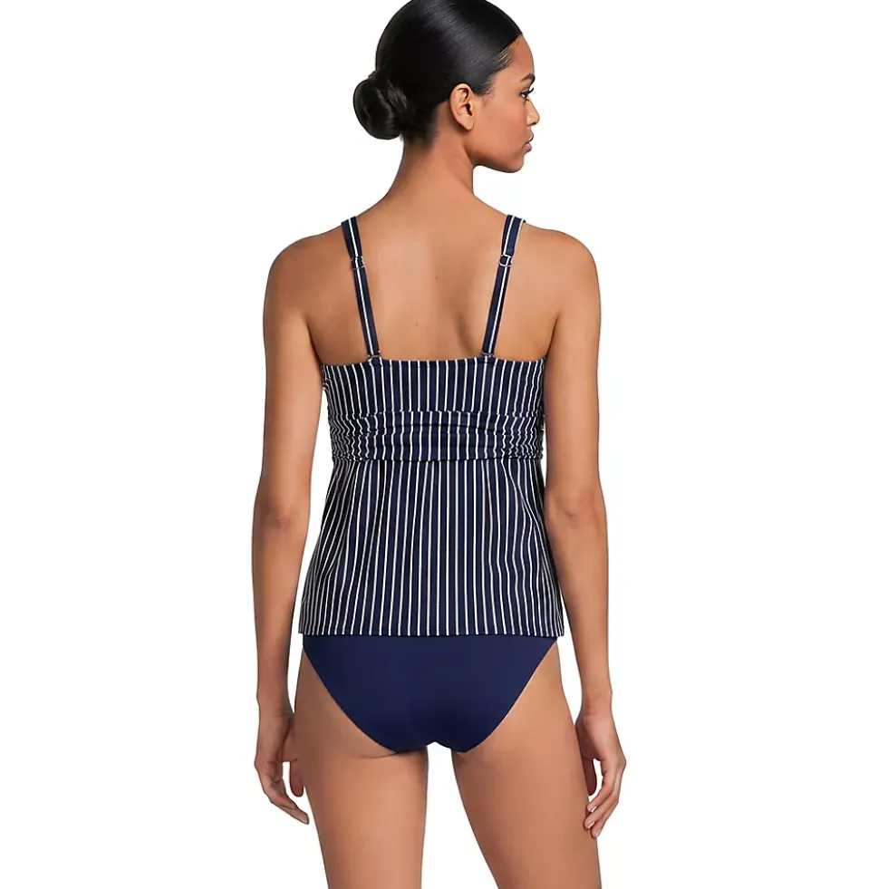 Women's V-Neck Plunge X Back Tankini Top