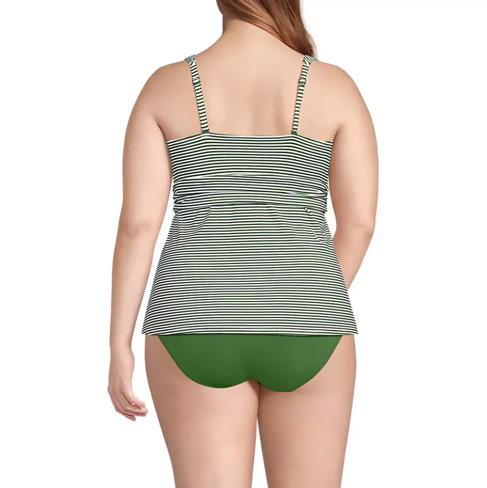 Women's V-Neck Plunge X Back Tankini Top