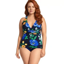 Women's V-Neck Plunge X Back Tankini Top