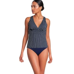 Women's V-Neck Plunge X Back Tankini Top