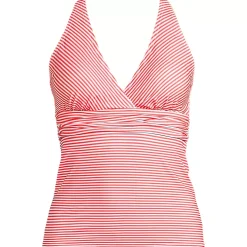 Women's V-Neck Plunge X Back Tankini Top