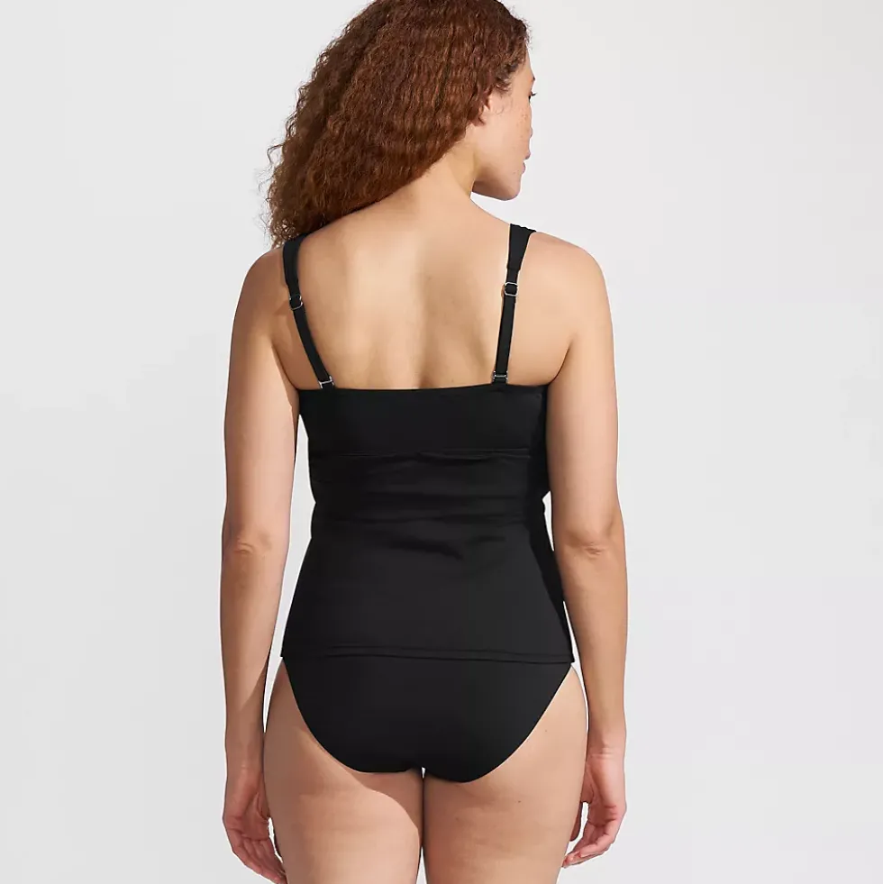 Women's V-Neck Plunge X Back Tankini Top