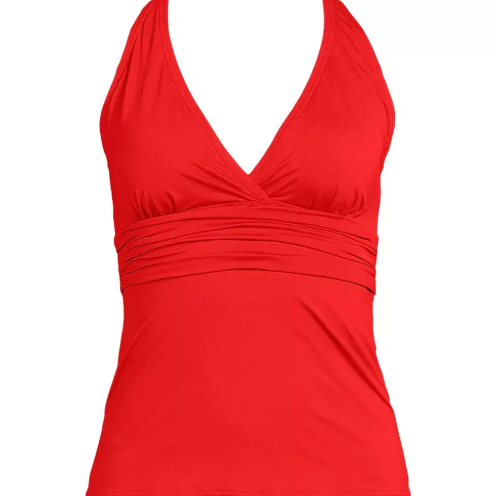 Women's V-Neck Plunge X Back Tankini Top
