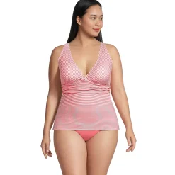 Women's V-Neck Plunge X Back Tankini Top