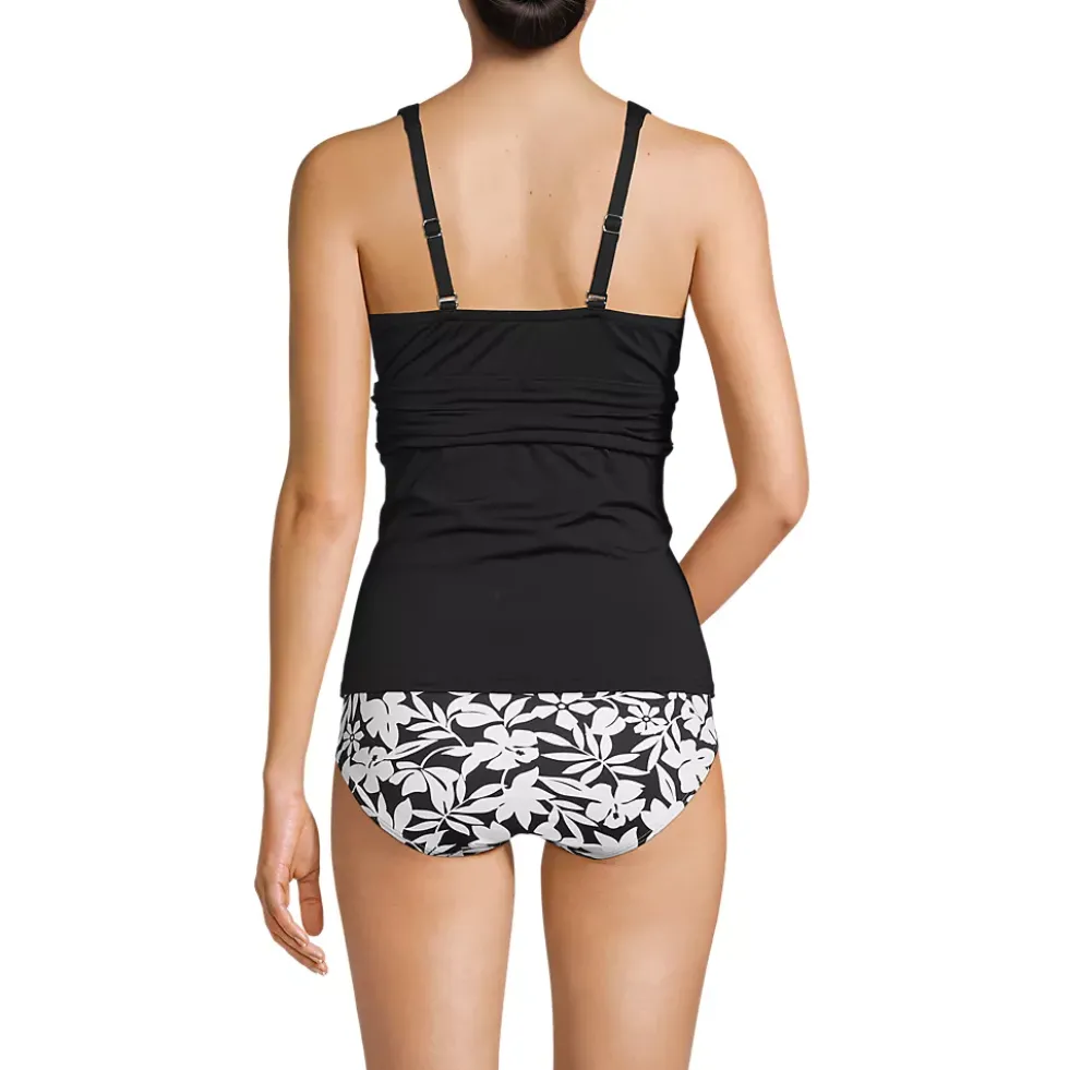 Women's V-Neck Plunge X Back Tankini Top