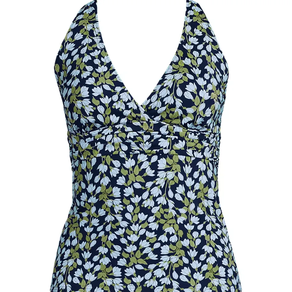 Women's V-Neck Plunge X Back Tankini Top