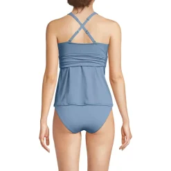 Women's V-Neck Plunge X Back Tankini Top