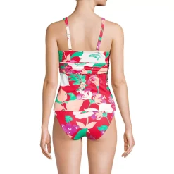 Women's V-Neck Plunge X Back Tankini Top