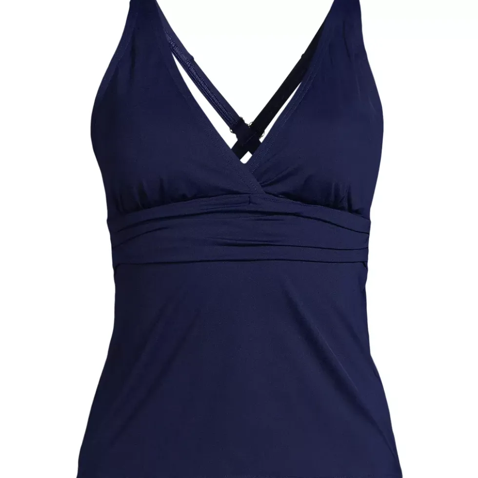 Women's V-Neck Plunge X Back Tankini Top