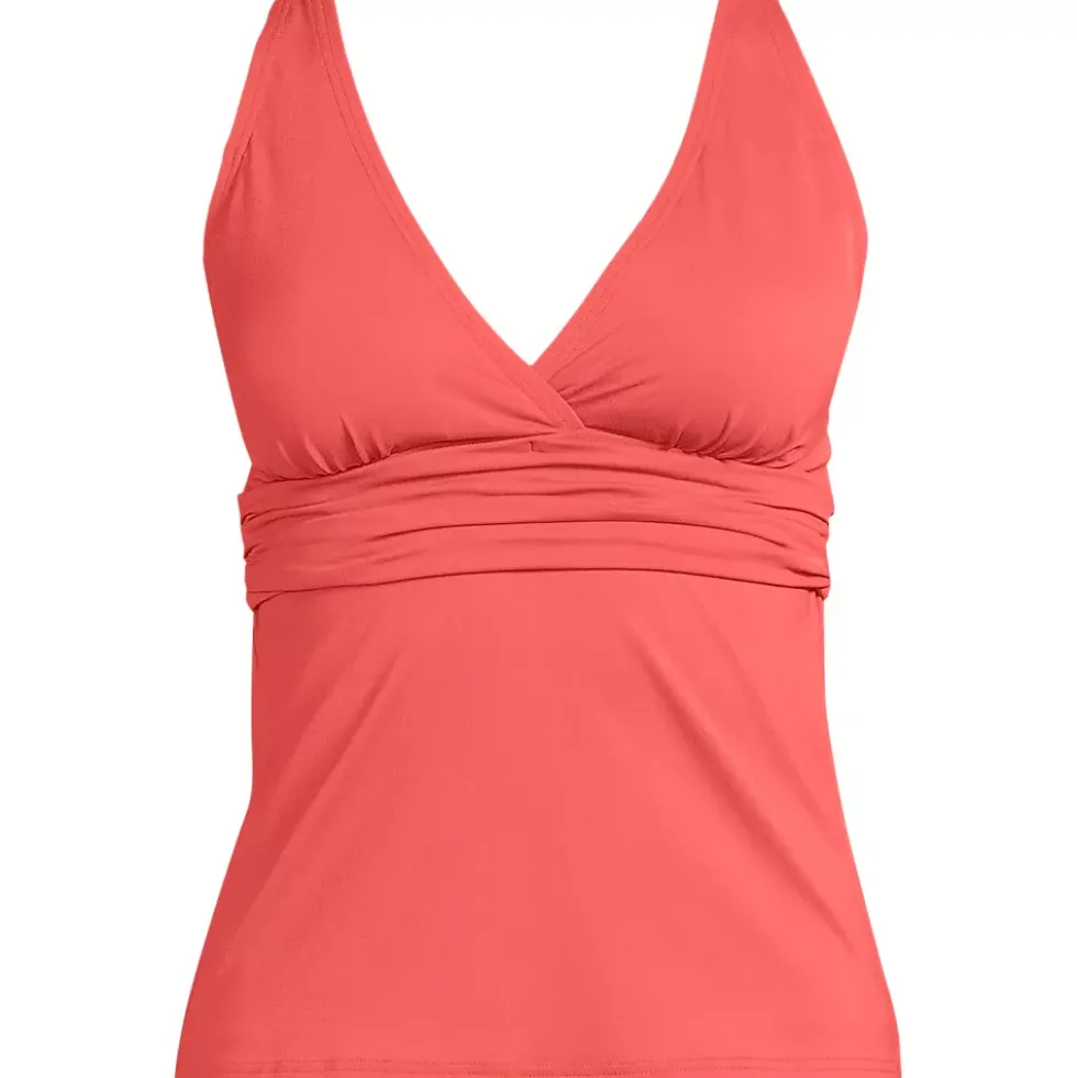 Women's V-Neck Plunge X Back Tankini Top