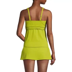 Women's V-Neck Plunge X Back Tankini Top