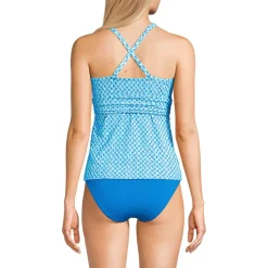 Women's V-Neck Plunge X Back Tankini Top