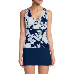 Women's V-Neck Plunge X Back Tankini Top
