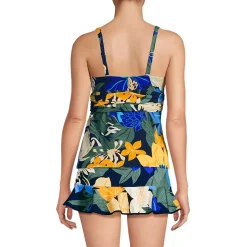 Women's V-Neck Plunge X Back Tankini Top
