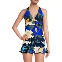 Women's V-Neck Plunge X Back Tankini Top