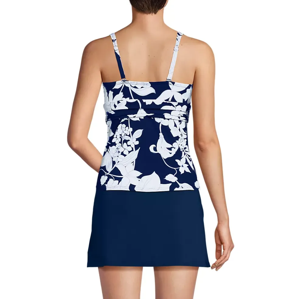 Women's V-Neck Plunge X Back Tankini Top