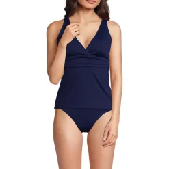 Women's V-Neck Plunge X Back Tankini Top