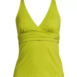 Women's V-Neck Plunge X Back Tankini Top