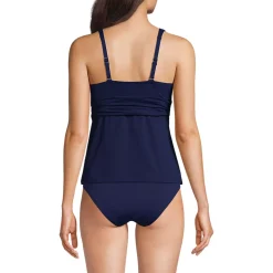 Women's V-Neck Plunge X Back Tankini Top
