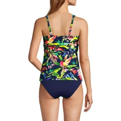 Women's V-Neck Plunge X Back Tankini Top