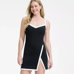 Women's V-Neck Wrap Skirt Swim Dress