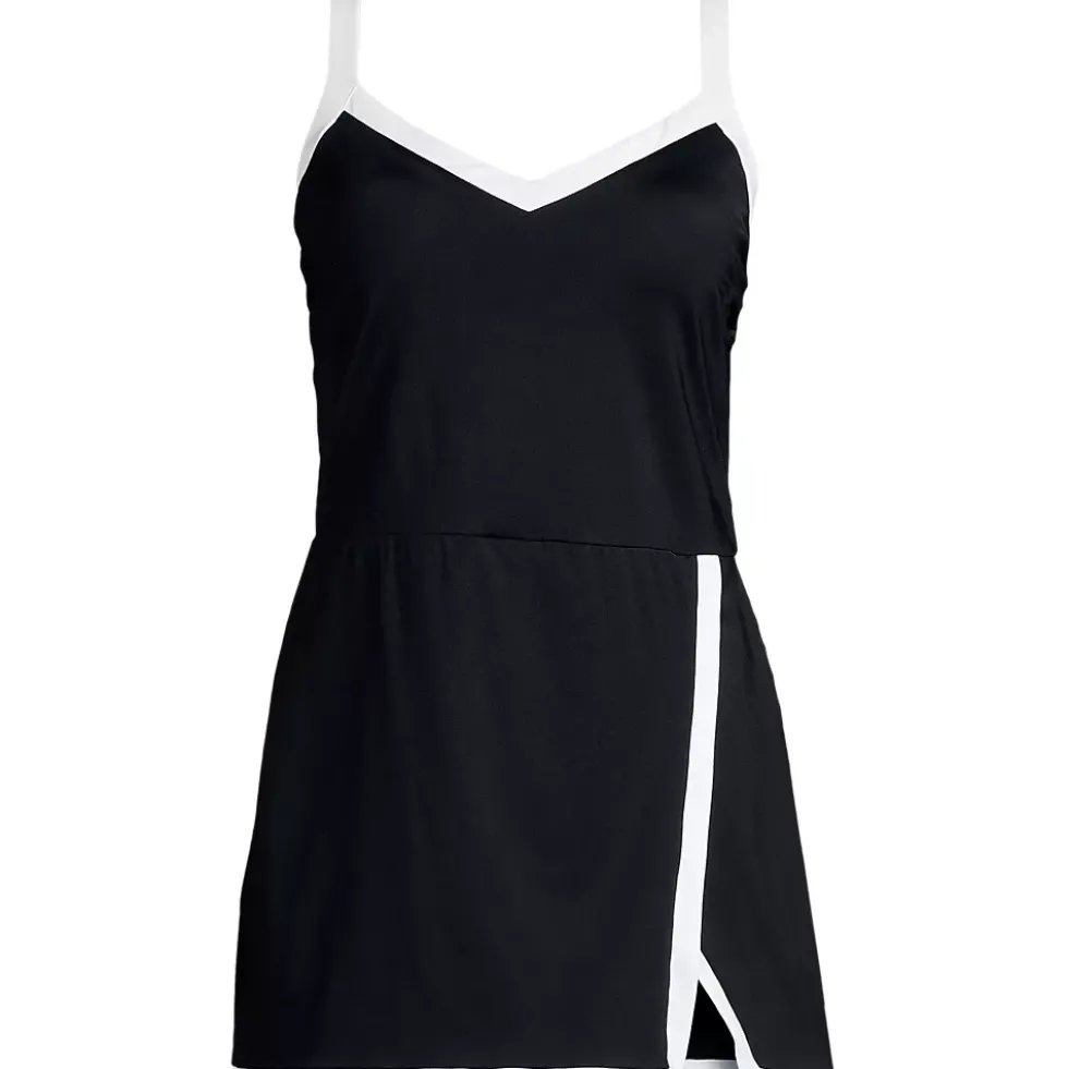 Women's V-Neck Wrap Skirt Swim Dress