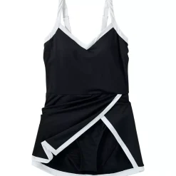 Women's V-Neck Wrap Skirt Swim Dress