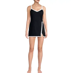 Women's V-Neck Wrap Skirt Swim Dress