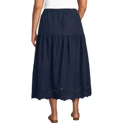Women's Voile Eyelet Maxi Skirt