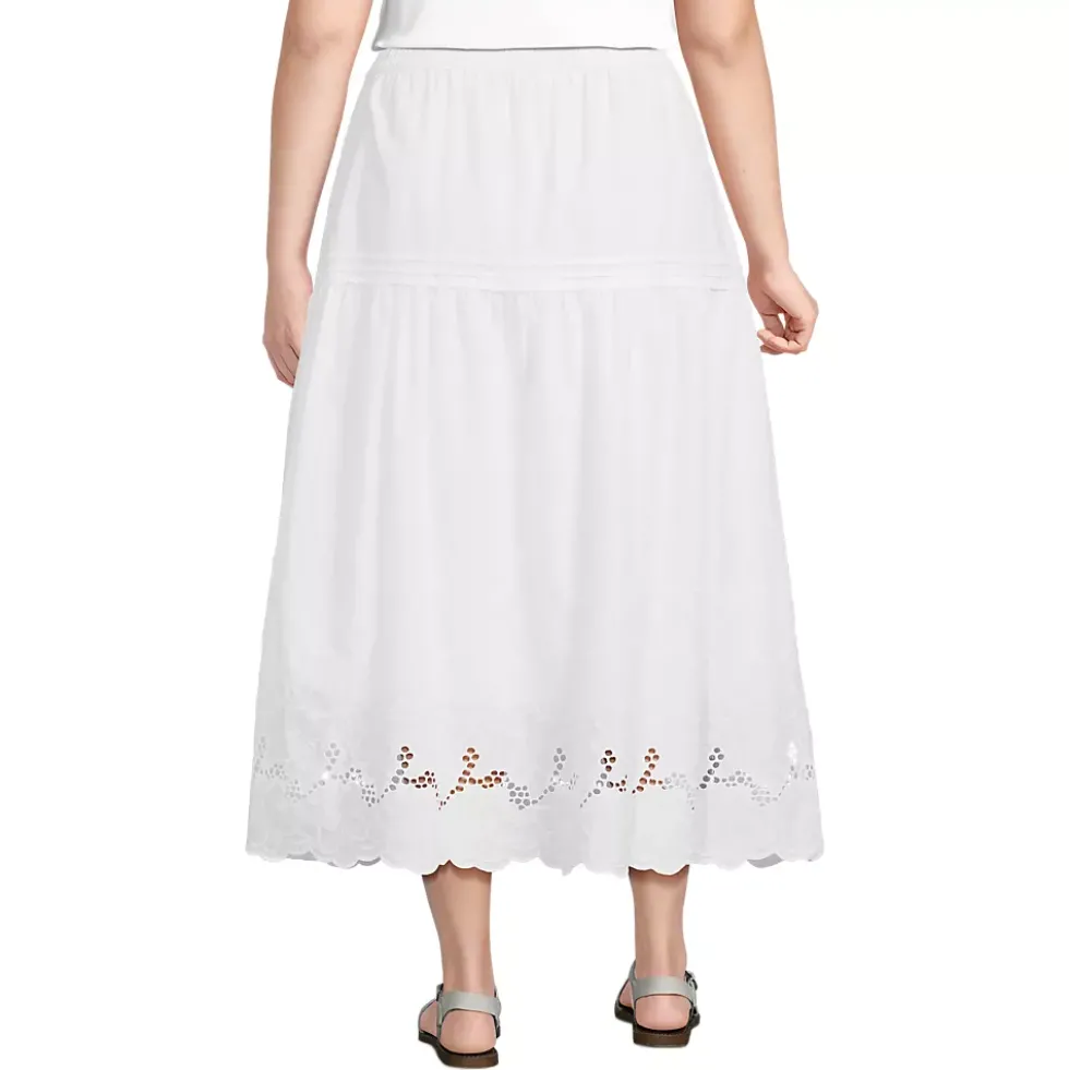 Women's Voile Eyelet Maxi Skirt