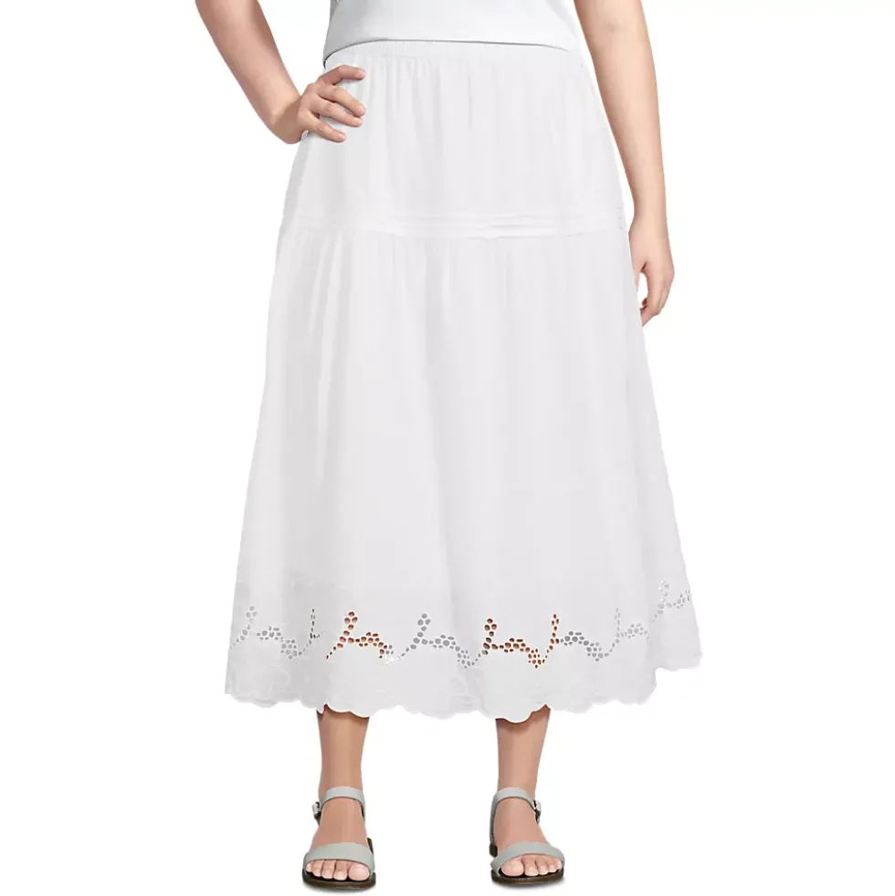 Women's Voile Eyelet Maxi Skirt